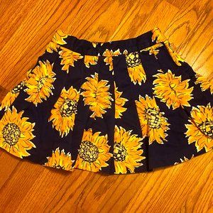 NATTY Vintage 90s Vibrant Pleated SUNFLOWERS Mini Skirt ~ Sz 8